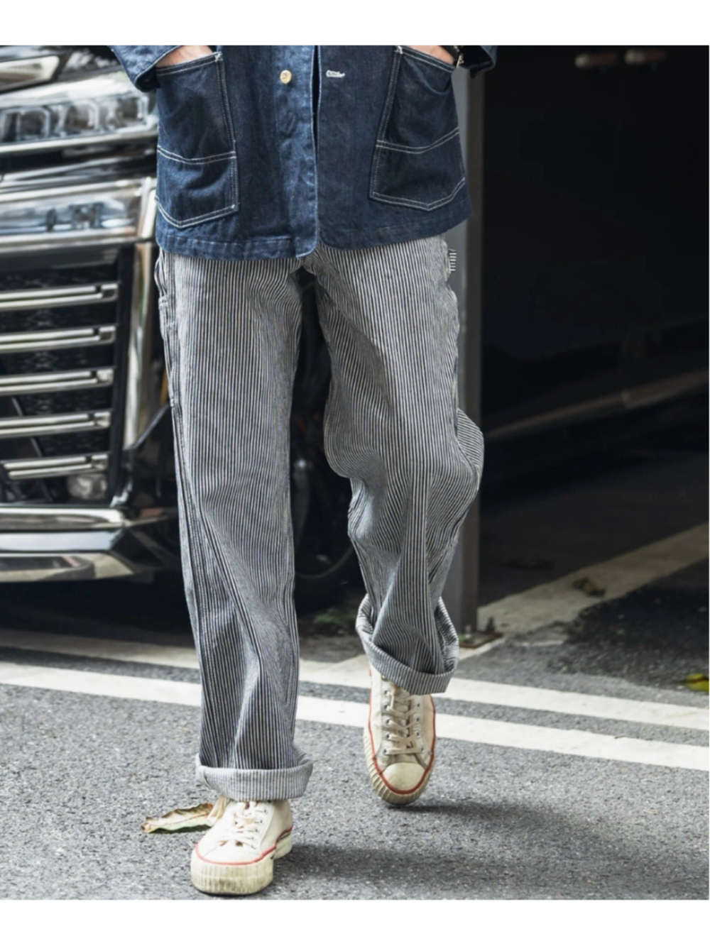 Hickory Stripe Carpenter Pants Non Stock Mfg. Co. Bronson Sz 29